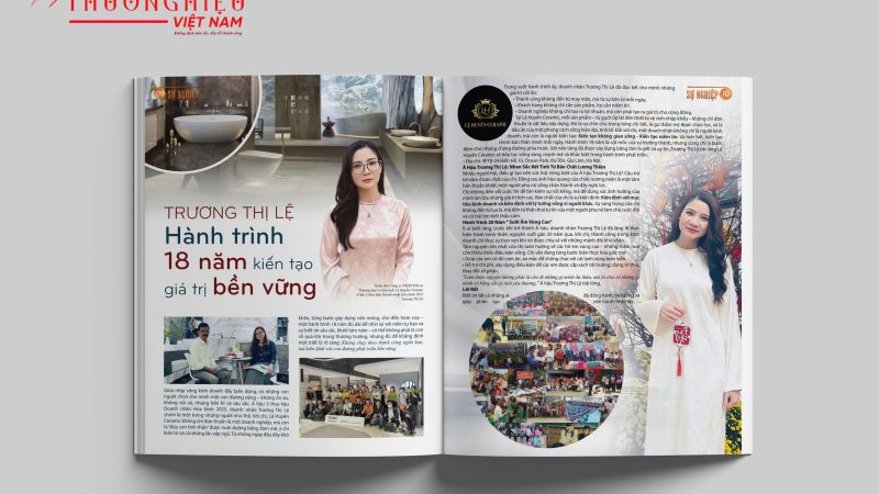 Á hậu 3 – Hoa hậu Doanh nhân Hòa bình 2025 Trương Thị Lệ xuất hiện trên ấn phẩm “Thương hiệu Việt Nam” Quý II