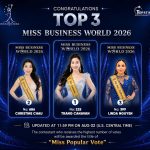 Trang Canavan vượt Christine Chau, vươn lên dẫn đầu Miss Popular Vote Miss Business World 2026