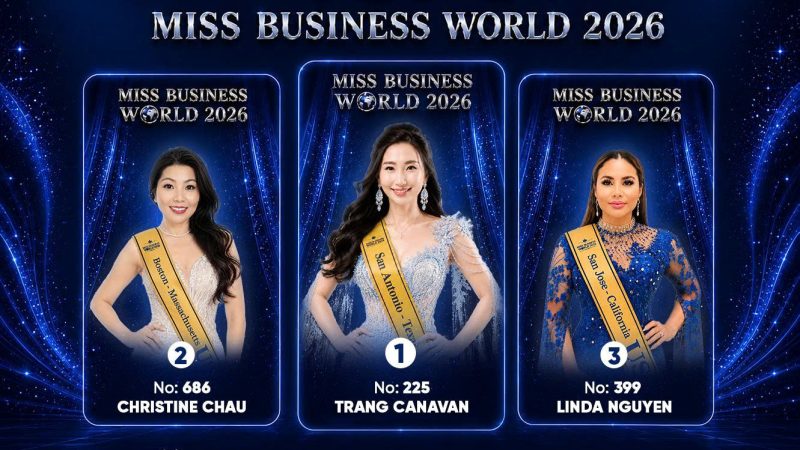Trang Canavan vượt Christine Chau, vươn lên dẫn đầu Miss Popular Vote Miss Business World 2026