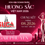 Suga Phú Yên đồng hành với vai trò Nhà tài trợ nước uống tại Hoa hậu Doanh nhân Hương sắc Việt Nam 2026