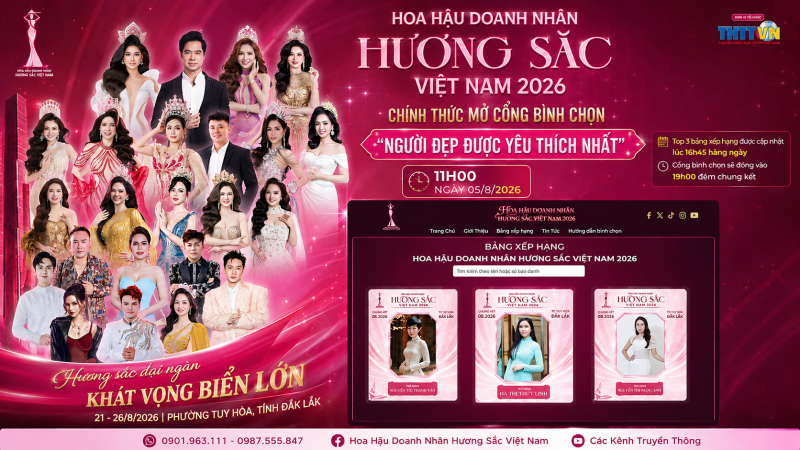 Hoa hậu Doanh nhân Hương sắc Việt Nam 2026 chính thức mở cổng bình chọn “Người đẹp được yêu thích nhất”